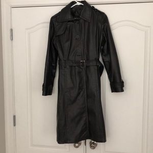 Black leather coat, zip out lining.